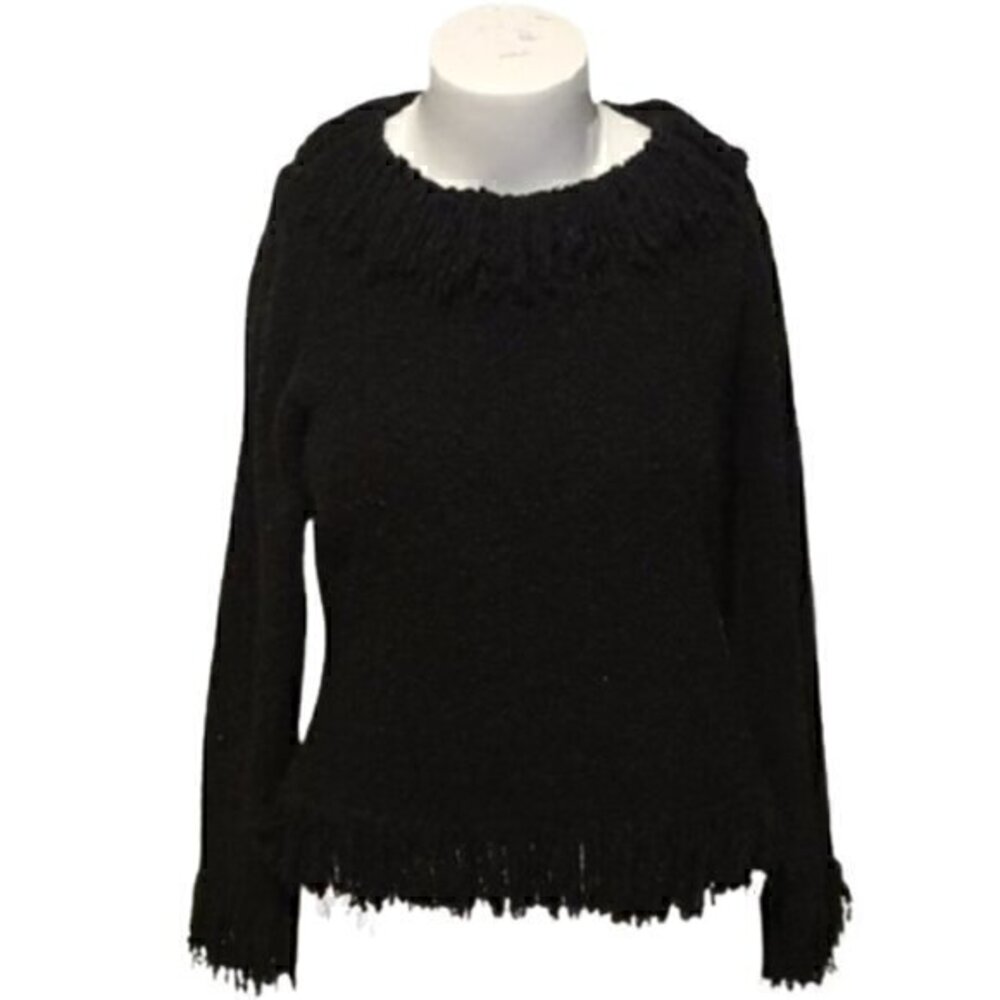 [Hearts of Palm] Black Frill Sweater - Size XL